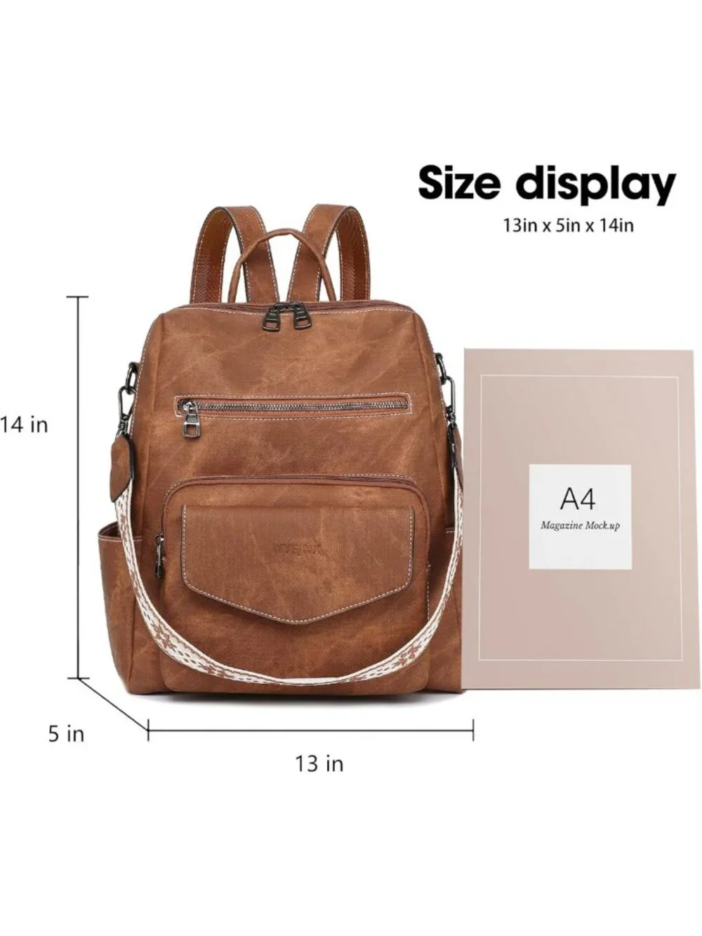 Stylish PU Leather Backpack Purse for Women - Small Travel Handbag & Shoulder